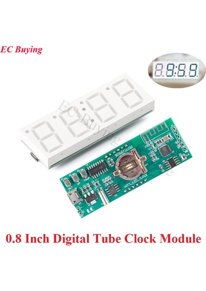 0.8 Inç Dijital Tüp Saat Modülü 7 Segment Ekran Otomatik Saat Dıy USB Güç Kablosuz Ağ Zamanlama Elektronik Wıfı Saat (Yurt Dışından)
