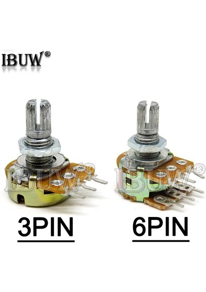 Ayak Koltuk 5 Adet WH148 B1K B2K B5K B10K B20K B50K B100K 3pın 6pın 15MM Şaft Amplifikatör Çift Stereo Potansiyometre (Yurt Dışından)