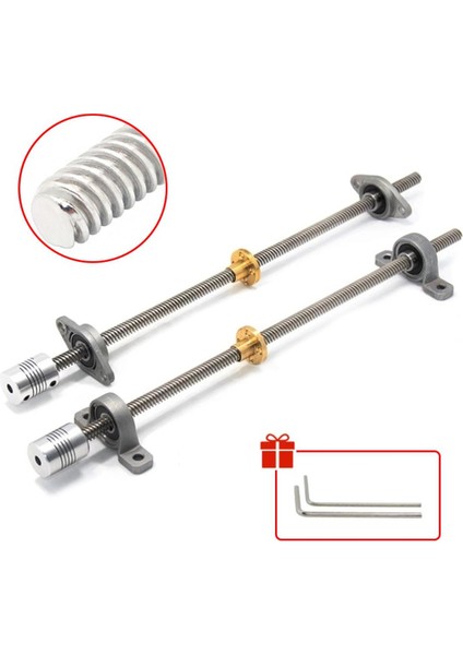 T8 Kurşun Vida Kurşun 8mm 500MM 400MM 350MM 200MM 100MM Dikey Yatay Kiti KFL08 KP08 Somun Rulmanlı Cnc 3D Parçaları (Yurt Dışından)