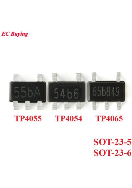 10 Adet TP4054 TP4055 TP4065 TP4057 TP4059 Sot-23-5 Sot-23-6 54B 55B 57B 59B 65B Lineer Lityum-Iyon Pil Şarj Cihazı Ic Çip (Yurt Dışından)