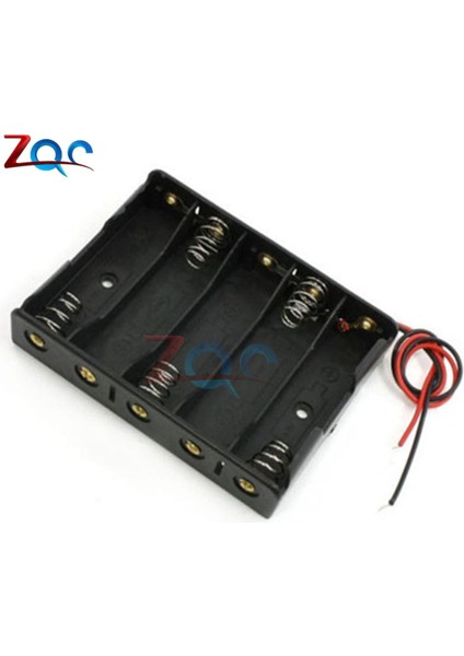 5 x 1.5V Aa Pil Yuvası Tutucu Kılıf Kutu Tel Pil Saklama Kutuları Siyah (Yurt Dışından)