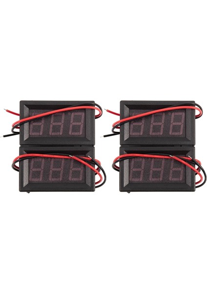 4 Adet Dijital Voltmetre Dc 5 V - 120 V Gerilim Panel Metre 0.56 Inç LED Ekran Test Cihazı B (Yurt Dışından)