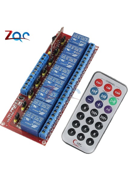 Dc 5V 12V 8 Kanal Çok Fonksiyonlu Kızılötesi Uzaktan Kumanda Rölesi Çift Tetikli Iki Yönlü Sürücü Ic Modülü Çift Yönlü (Yurt Dışından)