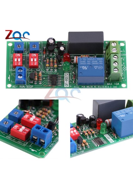 Çift Zamanlı Ayarlanabilir Döngü Gecikme Zamanlama Röle Tekrarı Açık Kapalı Anahtarı Sonsuz Döngü Zamanlayıcı Modülü Ac 100V 110V 120V 220V 230V 240V (Yurt Dışından)
