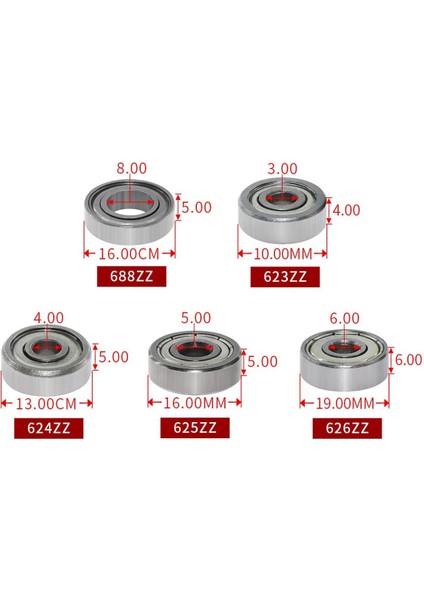 10 Adet/grup Flanşlı Bilyalı Rulman 623ZZ 624ZZ 625ZZ 626ZZ 688ZZ 608ZZ Sabit Oluk Flanşlı Kasnak Tekerlek 3D Ers Parçaları (Yurt Dışından)