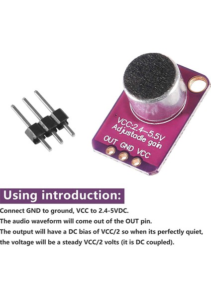 Adet GY-MAX4466 Elektret Mikrofon Amplifikatör MAX4466 Modülü Ayarlanabilir Kazanç Kesme Panosu Arduino Için (Yurt Dışından) modelleri