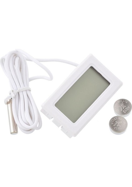 Dijital Termometre Mini LCD Ekran Ölçer Buzdolapları Dondurucular Soğutucular Akvaryum Soğutucular Mini 1m Prob Enstrüman 1 Adet (Yurt Dışından)