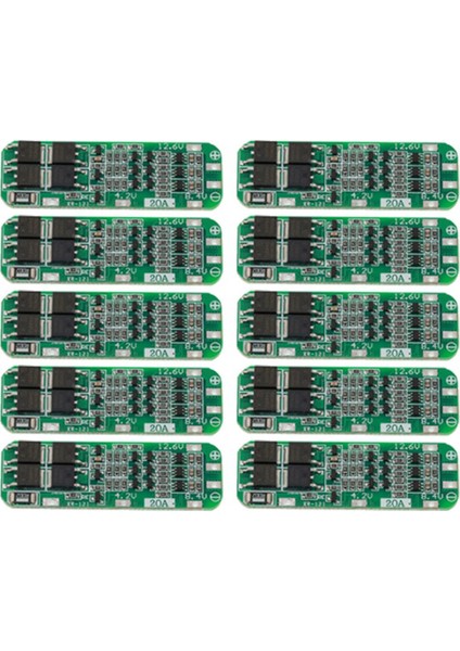 10 Adet 3s 20A Bms 18650 Li-Ion Lityum Şarj Modülü Bms Koruma Levhası 11.1V 12V 12.6V Modülü (Yurt Dışından)