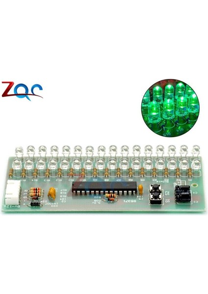 Ayarlanabilir Vu Metre Ses Seviyesi Göstergesi Amplifikatör Kartı Çift Kanallı 16 LED Mcu (Yurt Dışından)