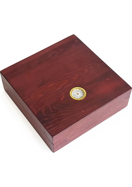 Masif Yerli Sedir Ağacı Humidor Puro Kutusu Küçük Boy Analog