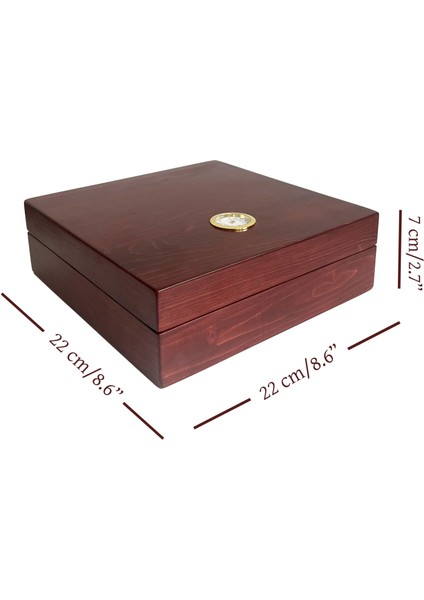 Masif Yerli Sedir Ağacı Humidor Puro Kutusu Küçük Boy Analog