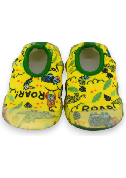 Papağan Desenli Sarı Çocuk Kaydırmaz Tabanlı Deniz AYAKKABISI-F-7000 fiyatları