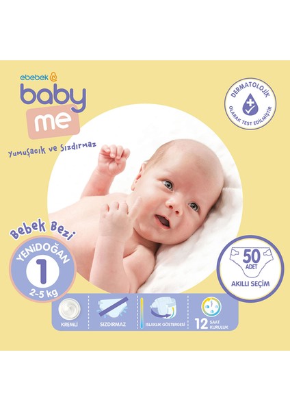 Baby Me Yenidoğan 1 Bebek Bezi 2-5 kg 50 Adet