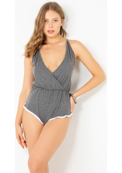 Pamuklu Şortlu Tulum Pijama