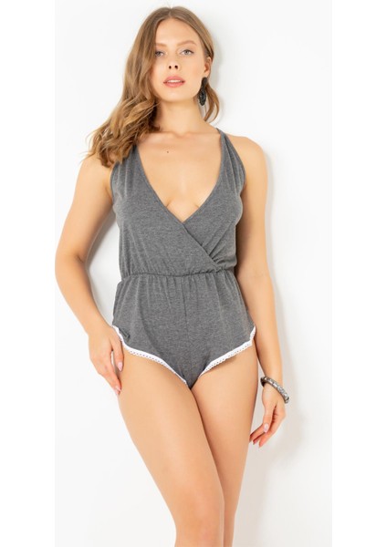 Pamuklu Şortlu Tulum Pijama