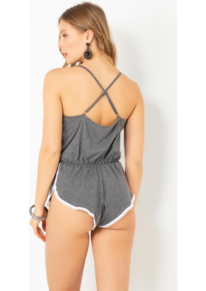 Pamuklu Şortlu Tulum Pijama