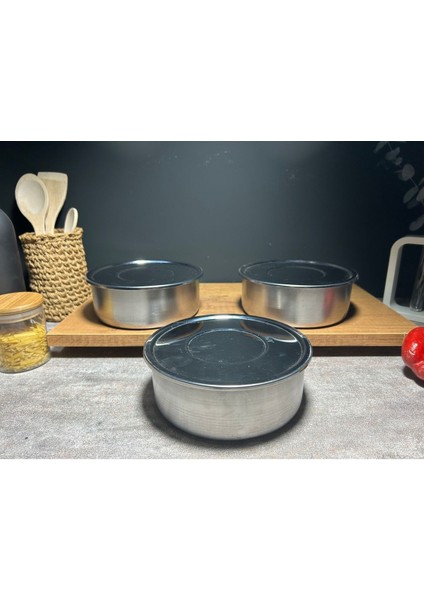 Paslanmaz Çelik 4 Numara 3 Lü Sefer Tası modelleri