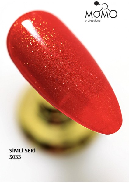Kalıcı Oje S033, Altın Simli Alev Kırmızı, 4 ml