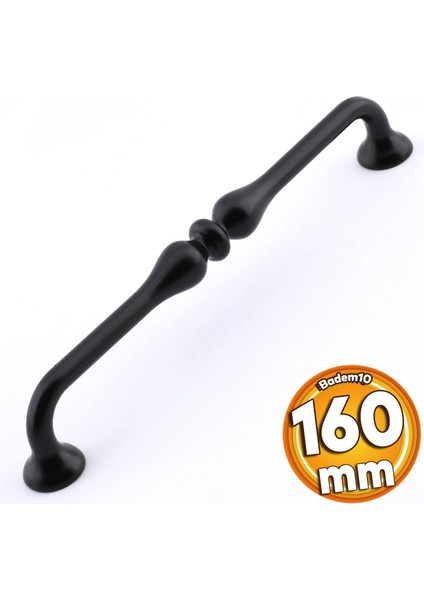 Yayık Kulp Mobilya Mutfak Dolabı Çekmece Dolap Kulpları Kapak Kulpu Kulbu Siyah 160 mm Metal