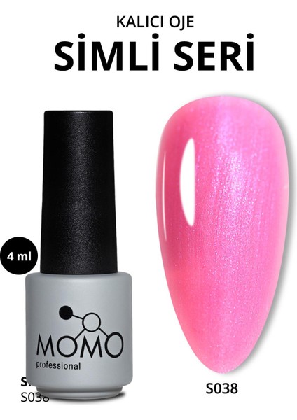 Kalıcı Oje S038, Mavi Sedefli Şeker Pembe, 4 ml