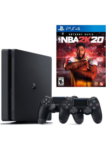 Playstation 4 Slim 500 GB + 2. Ps4 Kol + Ps4 Nba 2K20