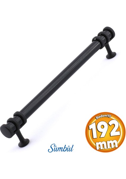Sümbül Mobilya Mutfak Dolabı Çekmece Dolap Kulpları Kapak Kulpu Kulbu Siyah 192 mm Metal Kulp