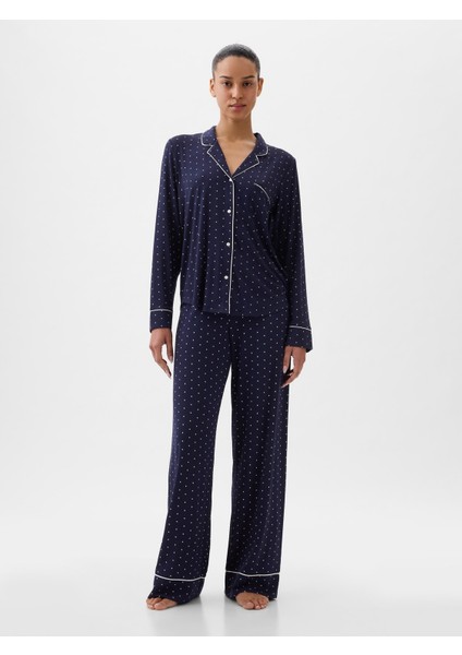 Kadın Lacivert Modal Pijama Üstü