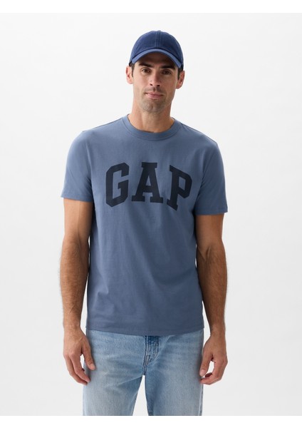 Erkek Mavi Gap Logo T-Shirt