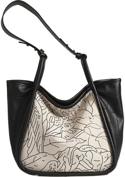 Timsah Doodle Büyük Kapasiteli Tote Çanta (Yurt Dışından)