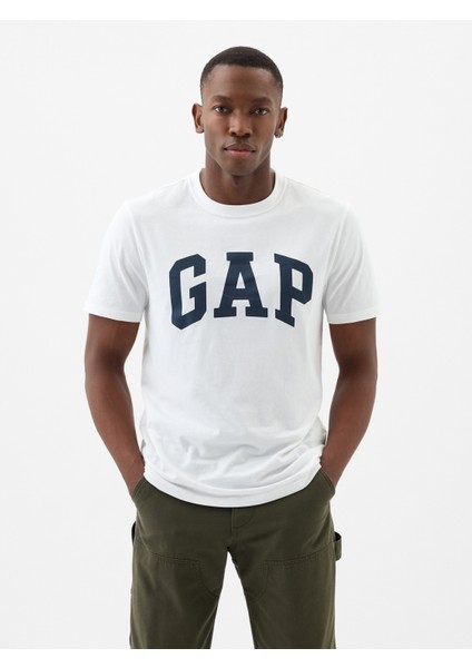 Erkek Beyaz Gap Logo T-Shirt