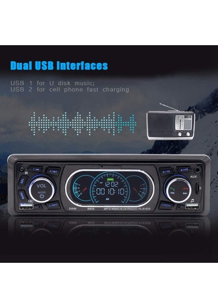 Araba Fm Mp3 Çalar, 4 x 60 W Büyük Güç Çift USB Bluetooth Eller Serbest Hızlı Şarj Araba Fm Radyo Mp3 Çalar (Yurt Dışından) fırsatları