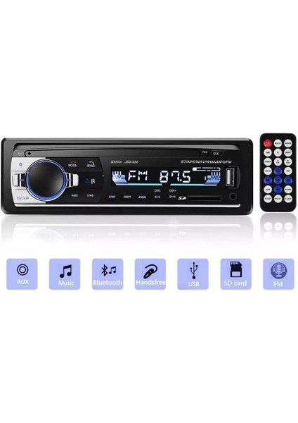 Araca Monte Bluetooth Radyo Makinesi Mp3 Tek Mil Araba Kartı USB Flash Sürücü Fm Radyo Bluetooth Mp3 Çalar (Yurt Dışından)
