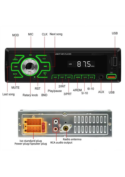 Araba Mp3 Çalar D3100 Araç Radyosu Tek Dın Araç Stereo Ses Sistemleri Mp3 Çalar, Eller Serbest Arama/fm/usb Şarj/tf/aux/eq Siyah (Yurt Dışından) fiyatları