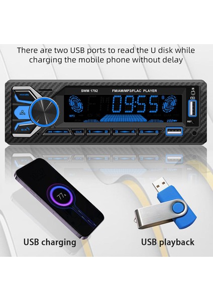 USB Bağlantı Noktalı Bluetooth Araç Stereosu, Am Fm Radyo, Araba Mp3 Müzik Çalar, Akıllı Ses Asistanı, Aux Harita Oynatma, Tek Dın, 2 Bağlantı Desteği (Yurt Dışından) modelleri