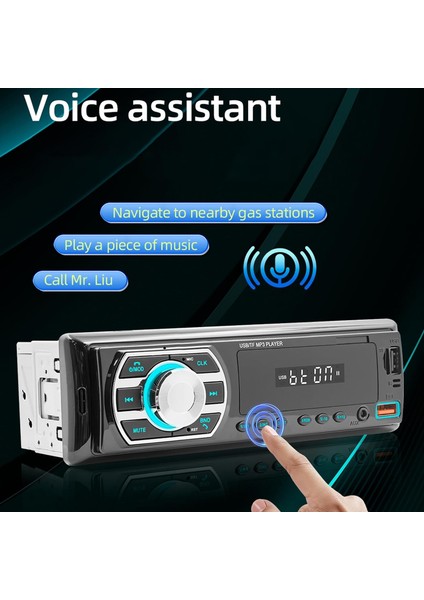 Tek Din Stereo Ses, Ses Kaynağı Kaydı Pd Bağlantı Noktası Araba Multimedya Oynatıcı LCD Ekran App Konumlandırma Am Fm Radyo Araç Için (Yurt Dışından)