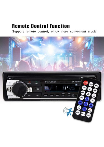 x 60W Araç Radyo Stereo Bluetooth Mp5 Çalar Tek Din Çift USB Eller Serbest Araç Stereo Desteği Mp3/mp5/usb Gps, Bulucu ve Çevre Için Uzaktan Kumandalı LCD Ekran (Yurt Dışından)