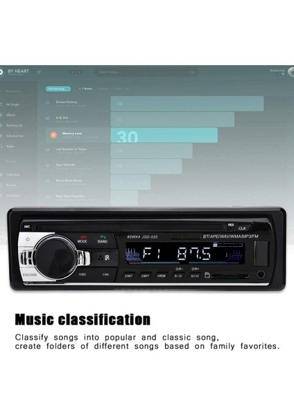 x 60W Araç Radyo Stereo Bluetooth Mp5 Çalar Tek Din Çift USB Eller Serbest Araç Stereo Desteği Mp3/mp5/usb Gps, Bulucu ve Çevre Için Uzaktan Kumandalı LCD Ekran (Yurt Dışından)