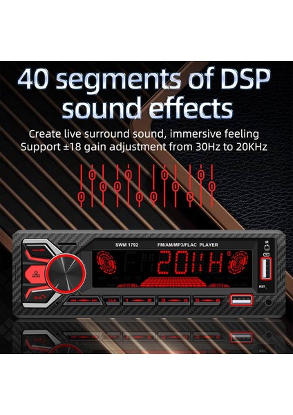 Çift Bt Bağlantılı Araba Mp3 Radyo Çalar, 7 Renkli Işık, USB Şarj, Akıllı Ses Yardımcısı, Araba Stereo Alıcısı Için (Yurt Dışından) fiyatları