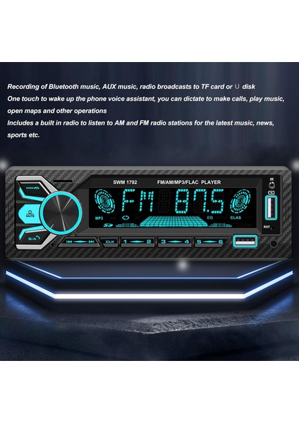 Çift Bt Bağlantılı Araba Mp3 Radyo Çalar, 7 Renkli Işık, USB Şarj, Akıllı Ses Yardımcısı, Araba Stereo Alıcısı Için (Yurt Dışından) fırsatları