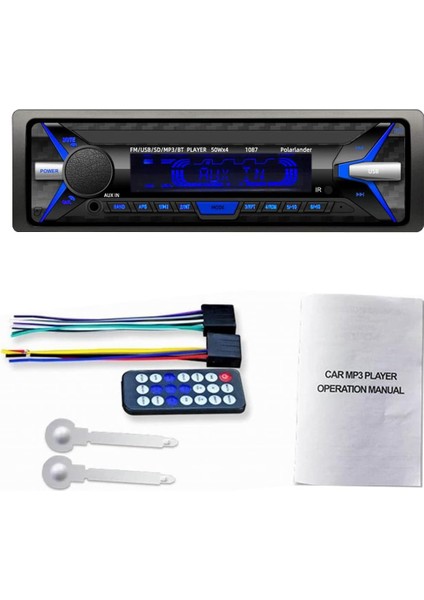 Bluetooth Ayrılabilir Rds + Araba Mp3 Çalar Tek Din Araba Stereo Ses 12 V In-Dash Fm 1 Din Araba Aux Mp3 Çalar Araba (Yurt Dışından)