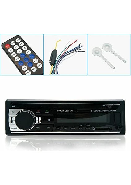 12V Bluetooth Araç Stereo Çalar, Usb/sd/mp3/wma/wav Kablosuz Uzaktan Kumanda ile Tek Din Araç Ses Fm Radyo Alıcısı (Yurt Dışından)
