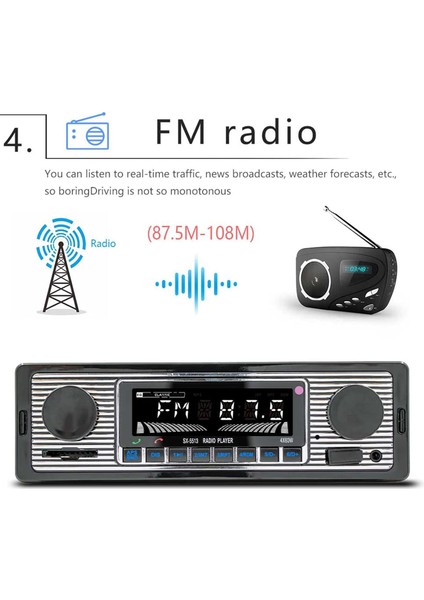 Multimedya Araba Stereo, Sx 5513 Kablosuz Bluetooth Uzaktan Kumanda 4 Kanal Ses Araç Ses Alıcısı Mp3 Çalar, Fm Alıcı Zaman Göstergeli Araç Radyo Alıcısı, Sürüş Için (1) (Yurt Dışından) fırsatları