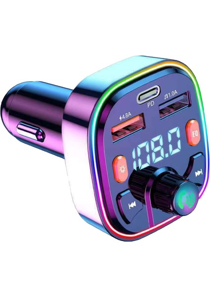 Araba Için Kablolu Bluetooth Fm Verici, Araba Bluetooth 5.0 Kablosuz Handsfree, Araba Fm Verici Alıcı Radyo Mp3 Adaptör Çalar, Stereo Bas Araç Kiti Aux Giriş/çıkış, Tf Kart (Yurt Dışından)