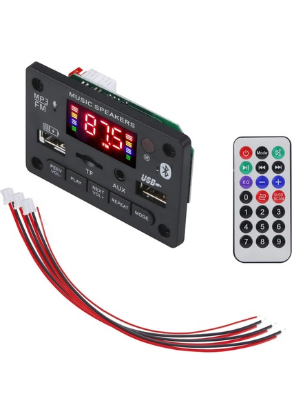 Otomatik Kablosuz Bluetooth 5.0 Mp3 Kod Çözme Devre Kartı Modülü Uzaktan Kumandalı Araba Stereo (Yurt Dışından)