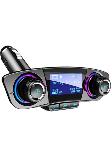 Bluetooth Fm Verici Handfrees-Çift USB Bağlantı Noktası ile Radyo Adaptörü Araç Kiti Mp3 Çalar Desteği Tf Kart USB Flash Sürücü (Yurt Dışından)