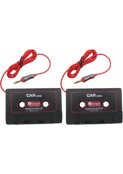 Aux Araba Kaset Teyp Adaptörü Dönüştürücü 3.5 mm iPhone Ipod Mp3 Android Için 2 Adet (Yurt Dışından)