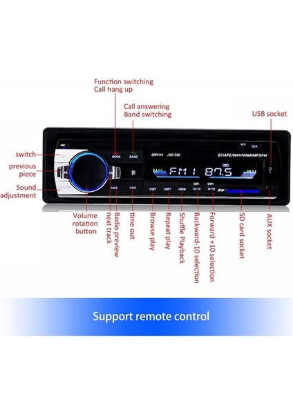 Chunyu 12 V Evrensel Araba Mp3 Araba Stereo Fm Aux Girişi Alıcı Sd USB Mp3 Radyo Çalar In-Birim (Yurt Dışından) modelleri