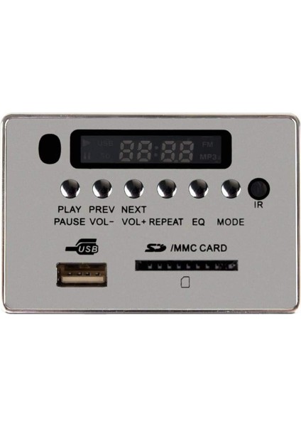 Mp3 Dekoder Kurulu 5/12V Araba Kablosuz Bluetooth Mp3 Dekoder Modülü USB Tf Fm Radyo Ses Kartı Gümüş 12V (Yurt Dışından)