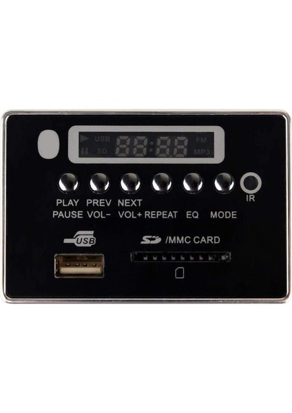 Mp3 Dekoder Kurulu 5/12V Araba Kablosuz Bluetooth Mp3 Dekoder Modülü USB Tf Fm Radyo Ses Kartı Gümüş 12V (Yurt Dışından)