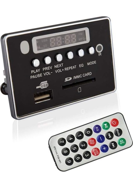 Mp3 Dekoder Kurulu 5/12V Araba Kablosuz Bluetooth Mp3 Dekoder Modülü USB Tf Fm Radyo Ses Kartı Gümüş 12V (Yurt Dışından)